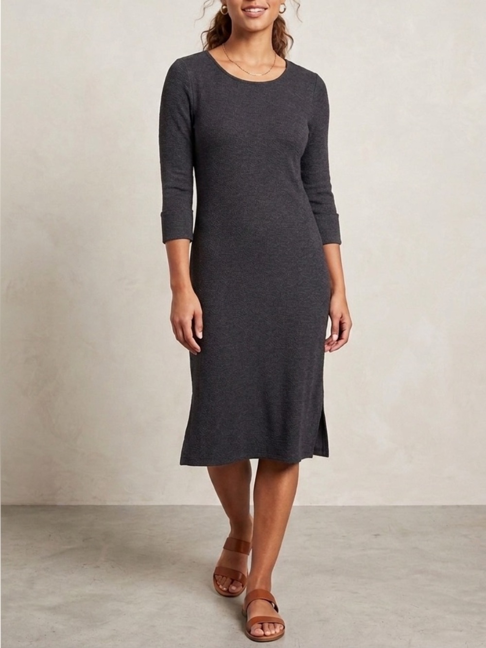 Grey 3/4 Sleeve Dress